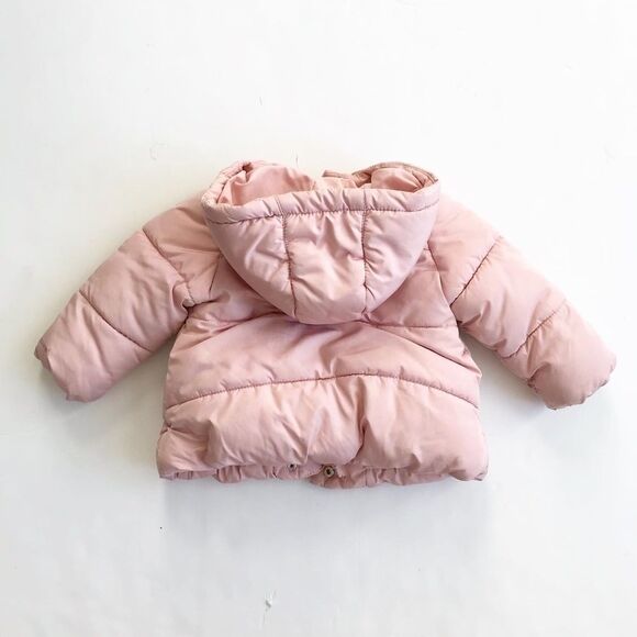 Zara pink hooded puffer coat GUC 6-9 months - Picture 7 of 7